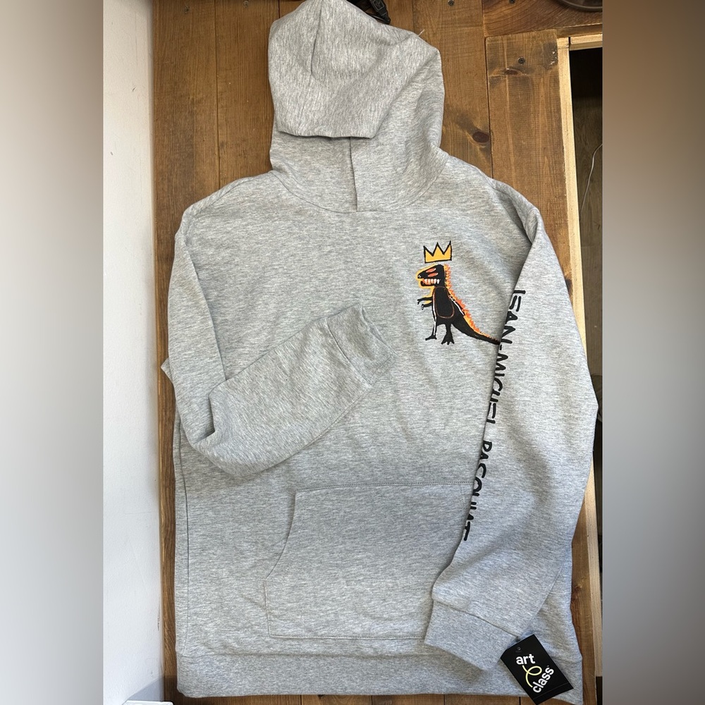 Jean Michel Basquiat Dino Graphic Hooded Sweater Size XL (16)